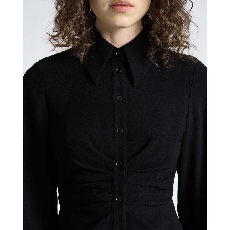 Cue Crepe Ruched Shirt Dress image number 2